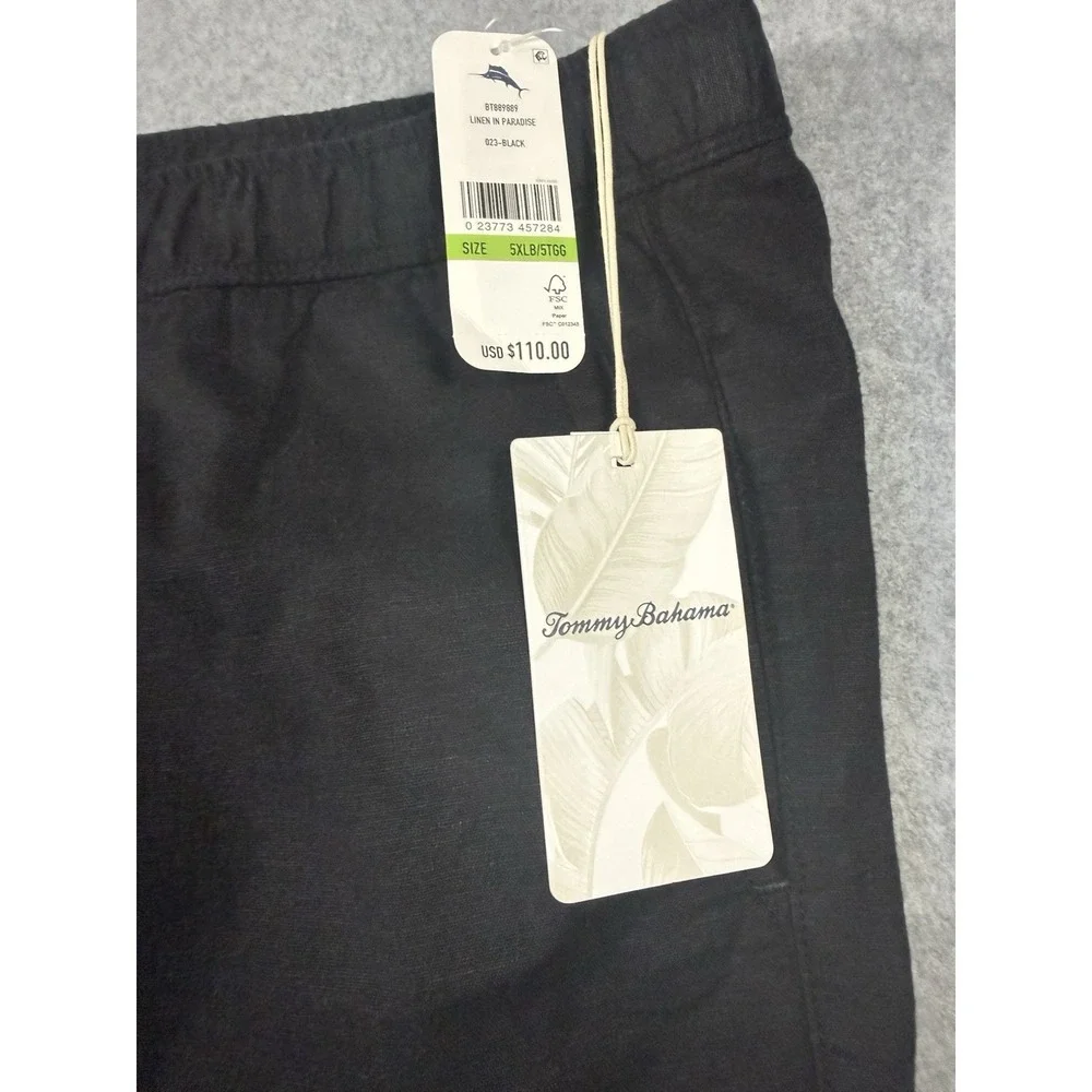 Tommy Bahama Linen in Paradise Men's Black Drawstring Shorts - Size 5XLB